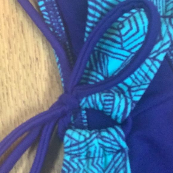 Bikini bottom string geometrical designs blueish turquoise color size S - Picture 11 of 11